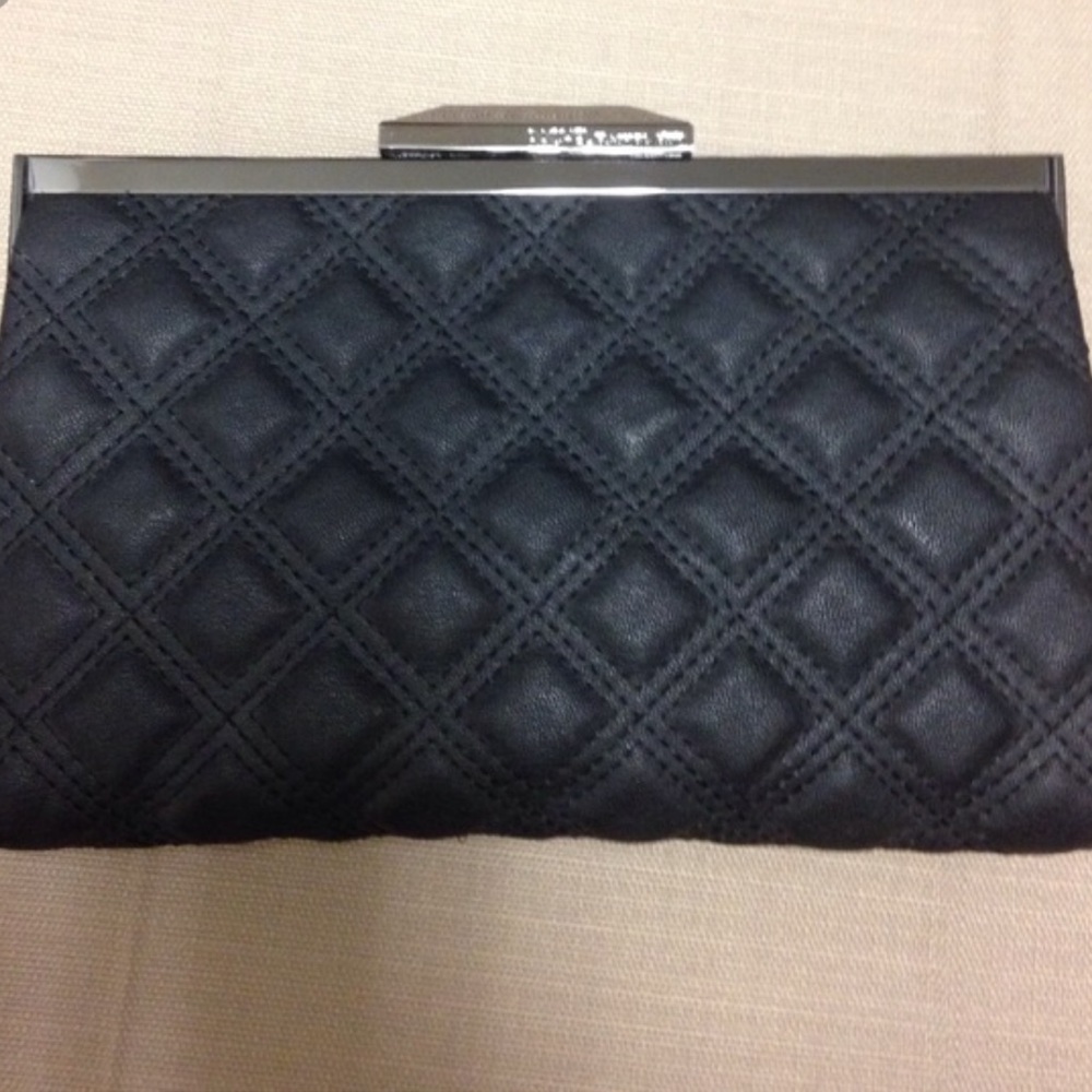 Rachel Roy Black Quilted Clutch